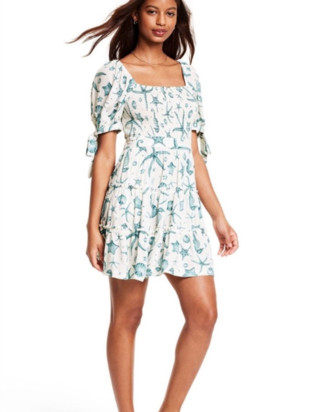 Agua Bendita x Target Deep Sea Print Puff Sleeve Mini Dress